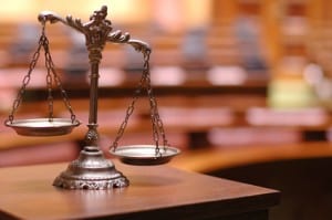 Scales of Justice in the Courtroom