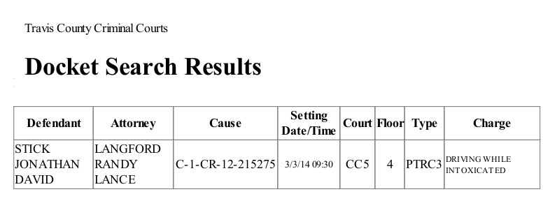 jack stick dwi march hearing